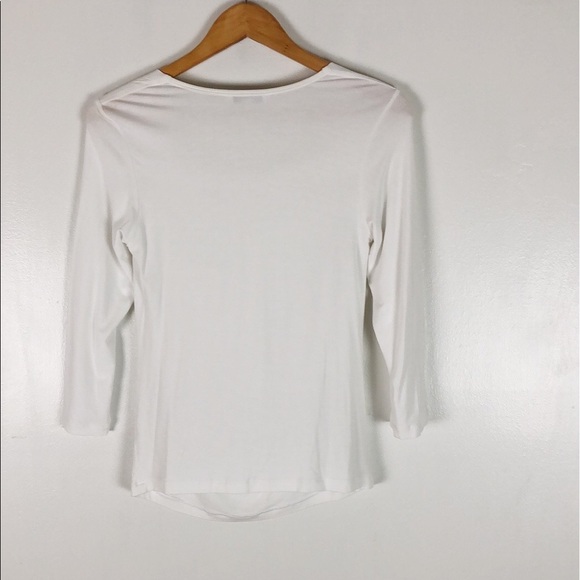 Cabi #427 White Drape Front Blouse Sz S - Picture 2 of 10